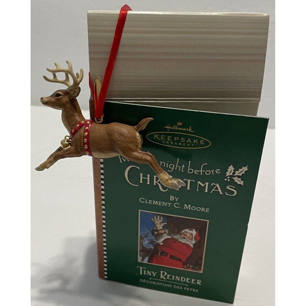 Vtg 2001 Hallmark Christmas Tree Ornament ‘Twas The Night Before Reindeer Deer